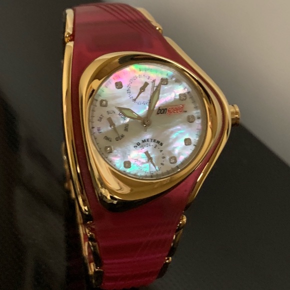 Lady Diamond Watch bonspeed MOP Dial Gold Plate - Picture 2 of 6